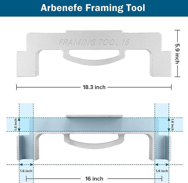 Framing Tool, 16 Framing Spacing Tool, 16 Inch On Center Stud Layout Tool,  Precision Measurement Framing Tool, Used to Frame Walls, Floors, Roofs..