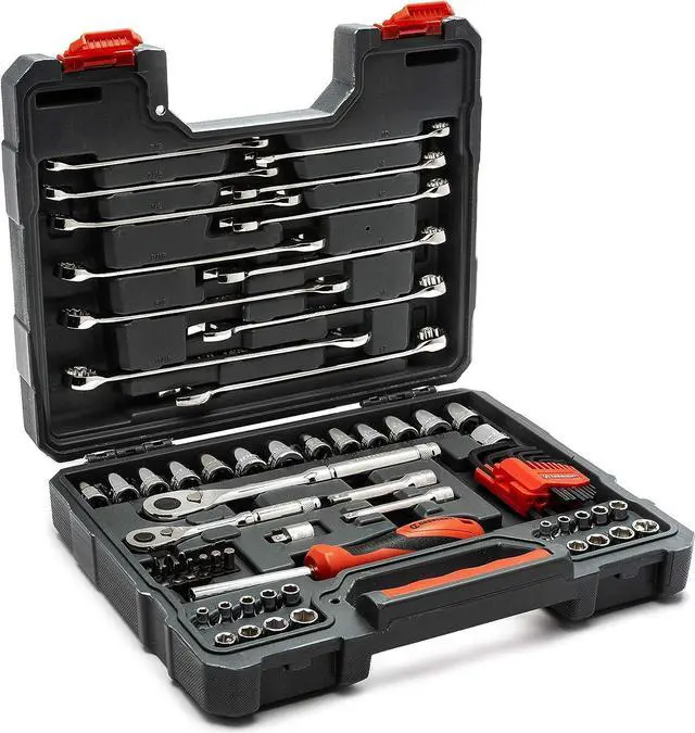 Alt view image 2 of 7 - Crescent 70 Piece 1/4" & 3/8" Drive 6 & 12 Point Standard SAE/Metric Mechanics Tool Set - CTK70C