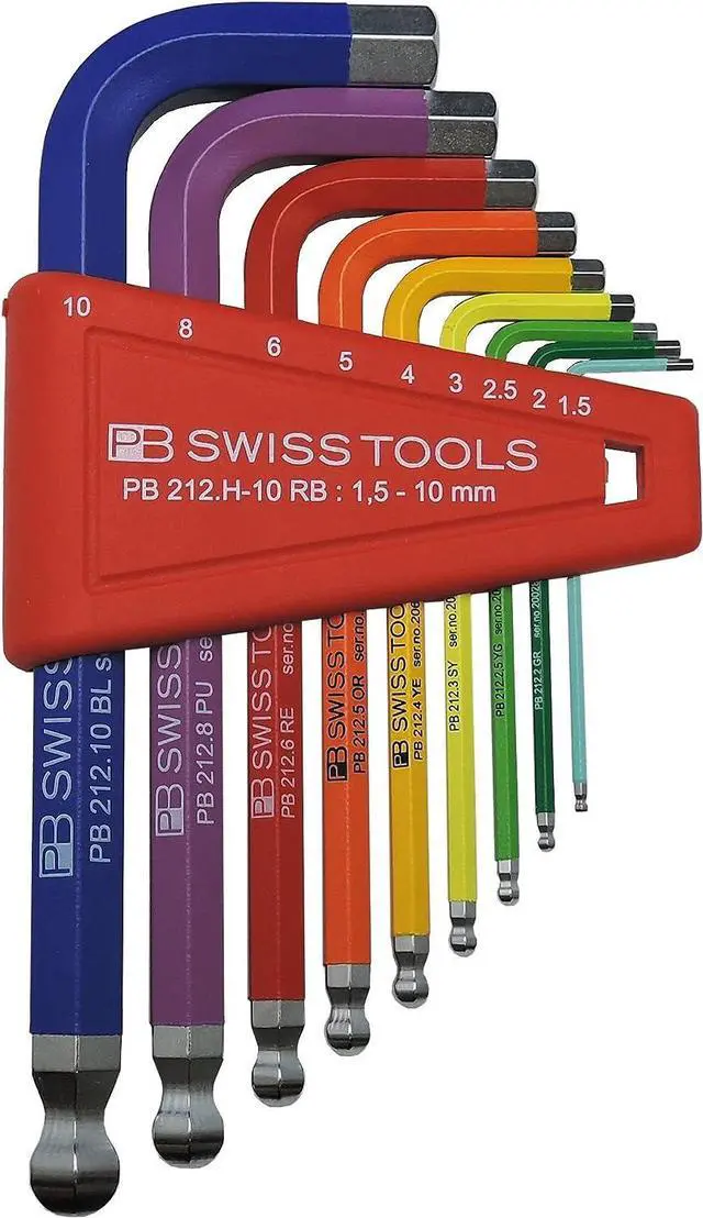 Alt view image 2 of 2 - PB Swiss Tools PB 212H-10 RB Ballend hex set rainbow
