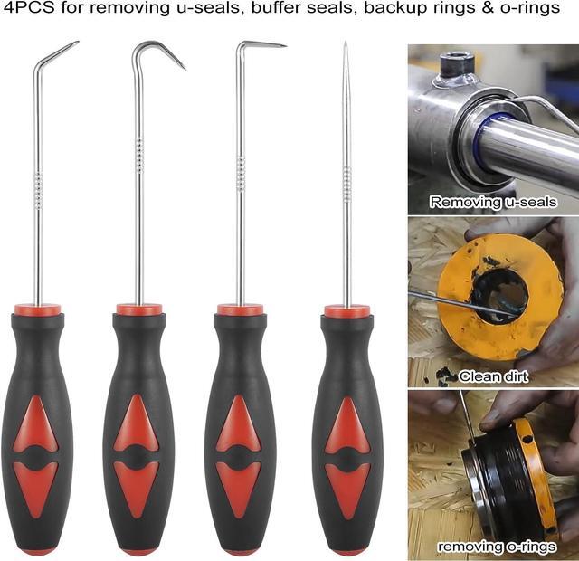 Alt view image 3 of 7 - Hydraulic Cylinder Repair Tool kit For skid steers, loaders, backhoes Include gland wrench U-seal installer tools Seal puller Smooth type Piston Ring Compressor (17pcs)
