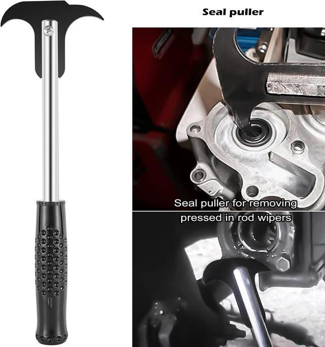 Alt view image 6 of 7 - Hydraulic Cylinder Repair Tool kit For skid steers, loaders, backhoes Include gland wrench U-seal installer tools Seal puller Smooth type Piston Ring Compressor (17pcs)