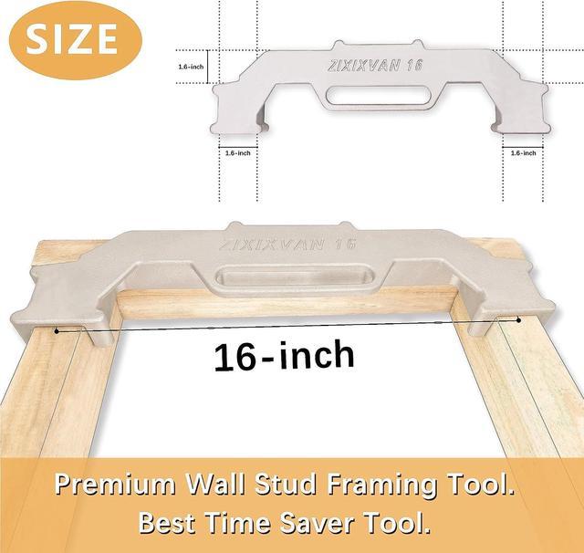 Olaismln 16 Inch Framing Tools, Stud Layout Tool, 16 On-Center Stud Spacer  Framing Tool, 100% Cast Aluminum Wall Stud Framing Tool, Measurement Jig
