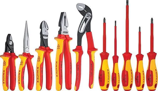 Main image of Knipex 989830US 10 -Piece 1000V Insulated Pliers, Cutters, and Screwdriver Industrial Tool Set