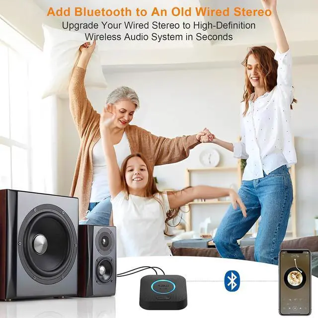 Alt view image 2 of 6 - [Upgraded] 1Mii B06 Plus Bluetooth Receiver, HiFi Wireless Audio Adapter, Bluetooth 5.1 Receiver with 3D Surround aptX HD aptX Low Latency for Home Music Streaming Stereo System
