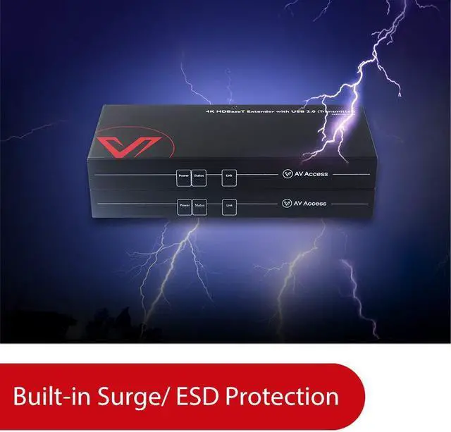 Alt view image 7 of 7 - AV Access HDMI USB Extender(HDBaseT) KVM, 100m/330ft 4K 60Hz 1080p 120Hz Over Cat5e/6/6a/7, 4 Ports USB2.0, No Signal Loss and Latency, RS232, POE, Independent EDID Management (4KEX100-KVM)