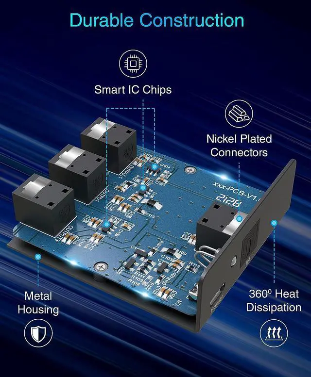 Alt view image 5 of 7 - BlueRigger Digital Optical Audio Splitter 1x3 (Active Toslink Splitter 1 in 3 Out, SPDIF, Fiber Optic Audio Adapter) - for Home Theatre, Xbox, PS5/ PS4, DVD, CD Player, Receiver, HDTV