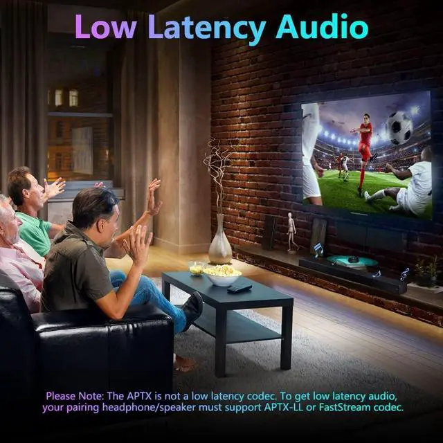 Alt view image 5 of 7 - Golvery Bluetooth 5.3 Transmitter and Receiver, 2 in 1 Wireless Bluetooth AUX Adapter for TV/PC/CD/MP3/Xbox/PS4/Home Theater/Speaker w/ 3.5mm AUX and RCA Jack, Low Latency Audio, 2 Devices Pairing