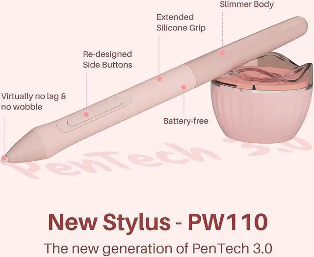 Alt view image 2 of 7 - 2023 HUION Inspiroy 2 Small Drawing Tablet with Scroll Wheel 6 Customized Keys Battery-Free Stylus for Digital Art, Design, Sketch, 6x4inch Graphics Tablet Works with Mac, PC & Mobile, Pink