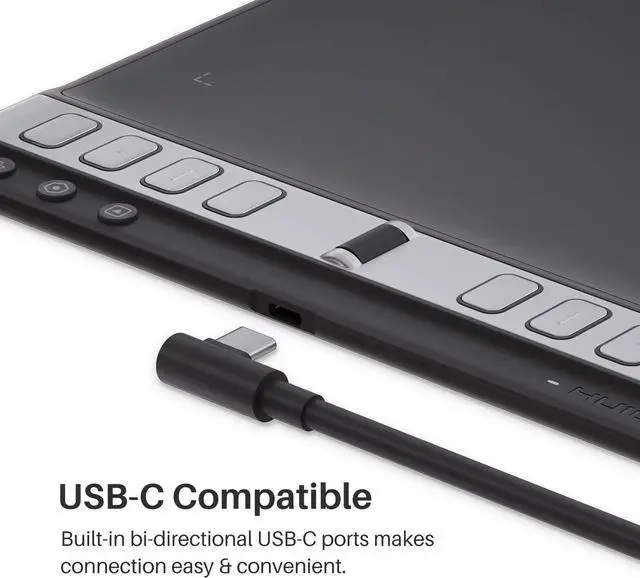 Alt view image 6 of 7 - 2023 HUION Inspiroy 2 Large Drawing Tablet with Scroll Wheel 3-Set 8 Customized Keys Battery-Free Stylus for Digital Art, Design, Sketch, 10x6inch Graphics Tablet Works with Mac, PC & Mobile, Black