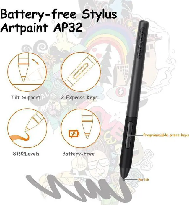 Alt view image 2 of 7 - Drawing Tablet GAOMON M10K PRO 10 x 6.25 inches Large Graphic Tablet, Digital Art Tablet Supports Tilt & Radial Function with 10 Shortcut Keys, Battery-Free Stylus, Work with Mac, Windows & Android