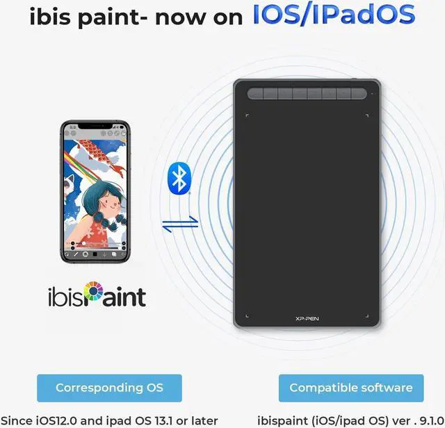 Alt view image 2 of 7 - XPPen Deco LW Wireless Drawing Tablet- 10x6 Bluetooth Graphic Tablet with Battery-Free X3 Digital Stylus Wireless Drawing PAD Compatible with Chrome, Windows 11, Linux, Mac, and Android (Black)