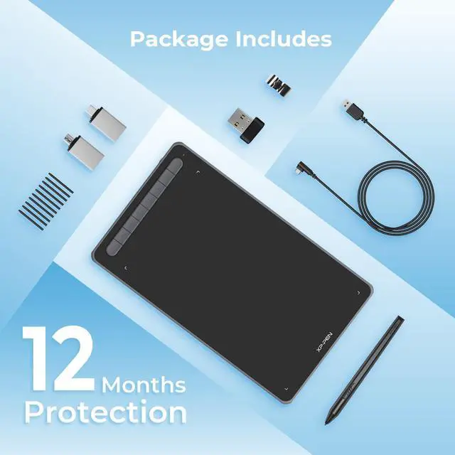 Alt view image 7 of 7 - XPPen Deco LW Wireless Drawing Tablet- 10x6 Bluetooth Graphic Tablet with Battery-Free X3 Digital Stylus Wireless Drawing PAD Compatible with Chrome, Windows 11, Linux, Mac, and Android (Black)