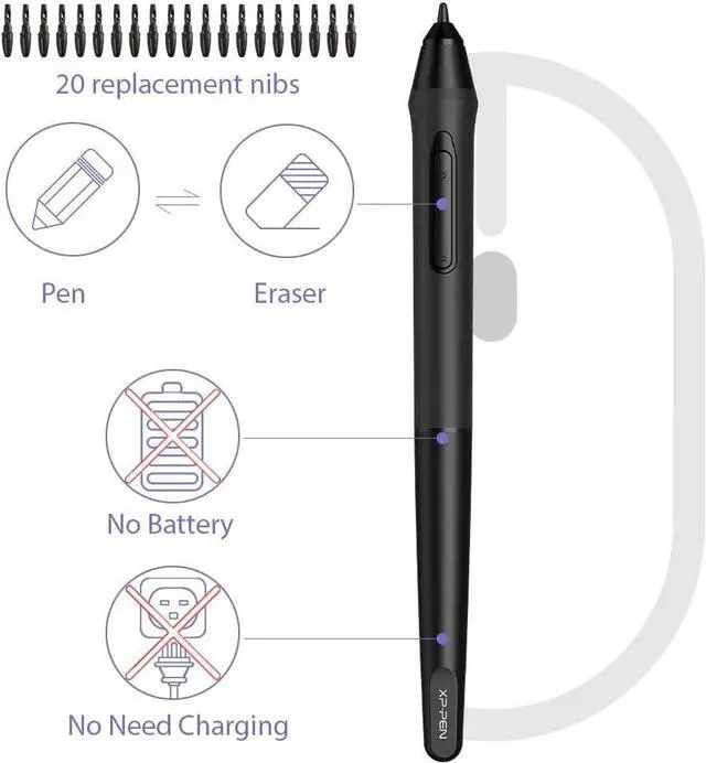 Alt view image 3 of 7 - Drawing Tablet XP-PEN G640S Graphics Pen Tablet with Battery-Free Stylus 8192 Pressure 6x4 Inch Digital Tablet with 6 Customized Hot Keys for Chrome, Mac, Windows PC and Android