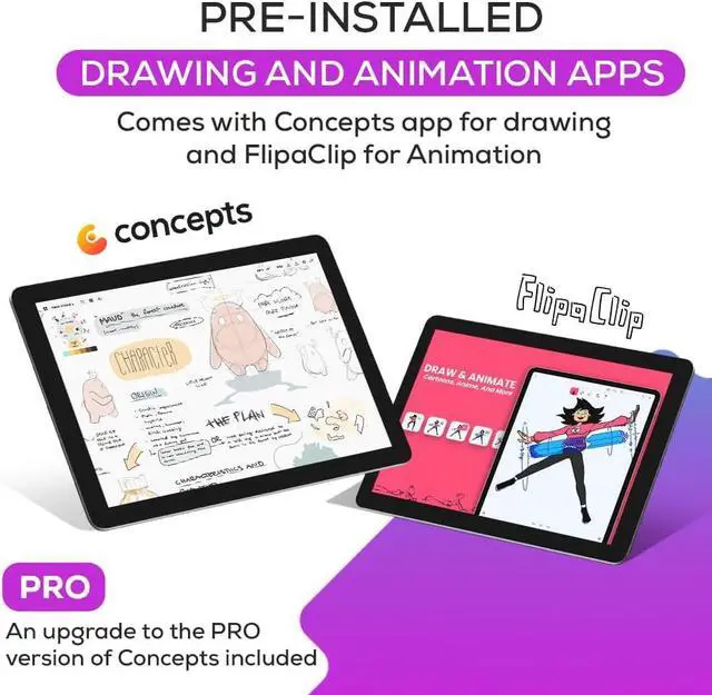 Alt view image 3 of 7 - Simbans PicassoTab Drawing Tablet No Computer Needed [4 Bonus Items] Drawing Apps, Stylus Pen, Portable, Standalone, 10 Inch Screen, Best Gift for Beginner Digital Graphic Artist -PCX