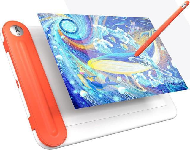 Drawing Tablet with Bluetooth 5.0, Ugee Q8W Tracing Drawing Pad with 8inch Large Active Area,Digital Drawing Tablets with 8192 Levels Battery-Free Sty