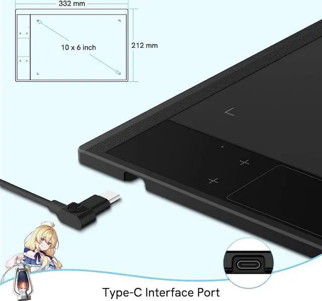 Alt view image 4 of 7 - Digital Graphics Drawing Tablet VEIKK A30, 4 Touch Keys 1 Touch Panel, Linux Support, 10x6 Inch Drawing Pad with 8192 Levels Battery-Free Pen Electronic Writing Tablet for PC/Android/Mac OS