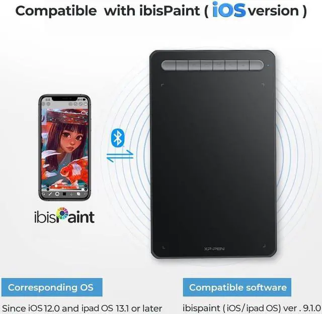 Alt view image 4 of 7 - Drawing Tablet Deco MW Bluetooth Wireless Computer Graphics Tablet, Battery-Free X3 Stylus and 8 Shortcut Keys, Compatible with Chrome OS, Windows 7/8/10/11, Linux, Mac, Android (8x5 in, Black)