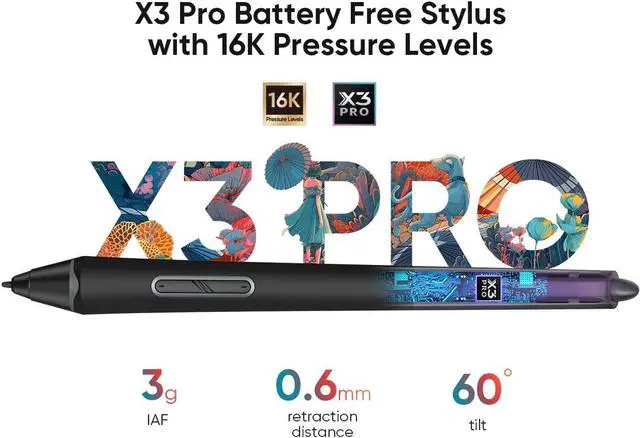 Alt view image 3 of 7 - XPPen Wireless Drawing Tablet Deco Pro LW 2nd, 11 Inch Bluetooth Computer Graphics Tablet with X3 Pro Stylus & Mini Key-dial, Digital Drawing Pad for Animation, Digital Art, Video Editing