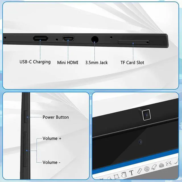 Alt view image 5 of 7 - T11 Pro Standalone Drawing Tablet with Screen,10.1 inch FHD Display,No Computer Needed,Octa-Core CPU,Pre-Installed Apps & Tutorials,More Bonus Items for Beginners, Artists, Students