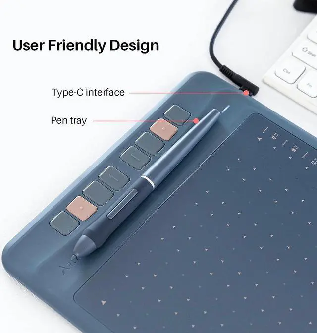 Alt view image 4 of 7 - Artisul A1201 Drawing Tablet 12 Inch Graphics Drawing Tablet 8192 Levels Pressure Battery-Free Stylus Digital Drawing Tablet for Windows/macOS/Chromebook/Android with 8 Shortcut Keys