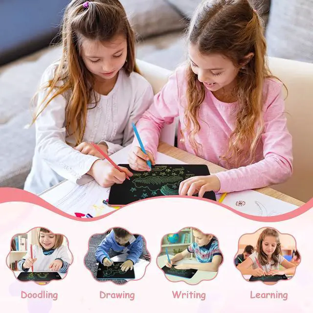 Alt view image 2 of 6 - Kids Writing Tablet Doodle Board, Colorful Drawing Pad, Electronic Drawing Tablet, Toodler Toys Gifts for Boys Girls Aged 3-8 Years Old, 6-Pack