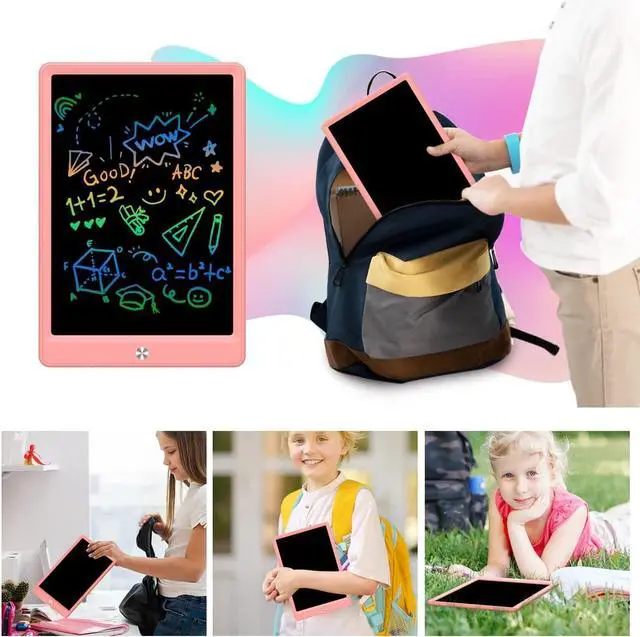 Alt view image 5 of 7 - LCD Writing Tablet Doodle Board, Colorful Drawing Pad, Electronic Drawing Tablet, Drawing Pads,Travel Gifts for Kids Ages 3 4 5 6 7 8 Year Old Girls Boys (10.5 inch, Pink&Pink)