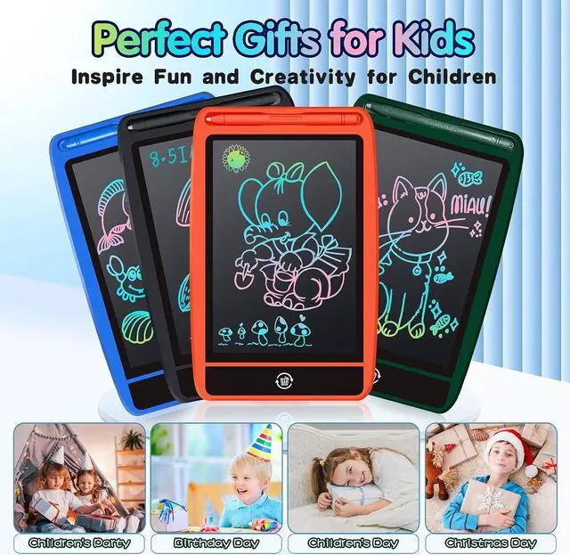 Alt view image 4 of 7 - 12 Pack LCD Writing Tablet for Kids 3 Years Old and up, 8.5 Inch Colorful Digital Drawing Pad LCD Doodle & Scribbler Boards Sketch Tablet Electronic Notepad Learning Pad for 3 4 5 6 Year Old Boys