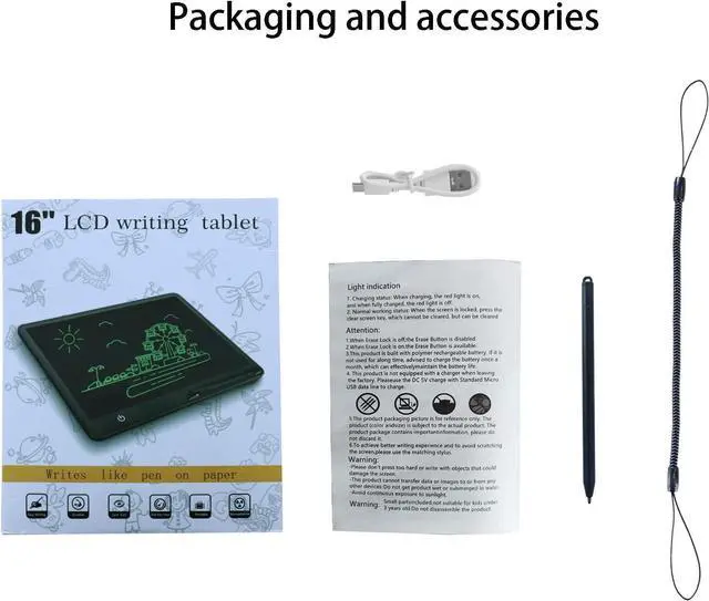 Alt view image 7 of 7 - 16 Inch Rechargeable LCD Drawing Tablet,Electronic Writing Tablet with Large Colorful Screen, Learning Gifts for 3-8 Year Old Boys and Girls(Ages 3+)