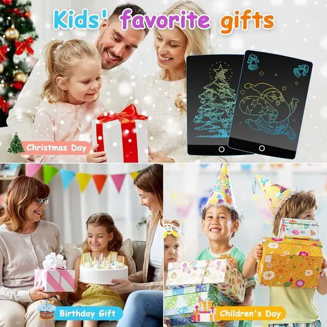 Alt view image 6 of 6 - Kids Writing Tablet Doodle Board, Colorful Drawing Pad, Electronic Drawing Tablet, Toodler Toys Gifts for Boys Girls Aged 3-8 Years Old, 6-Pack