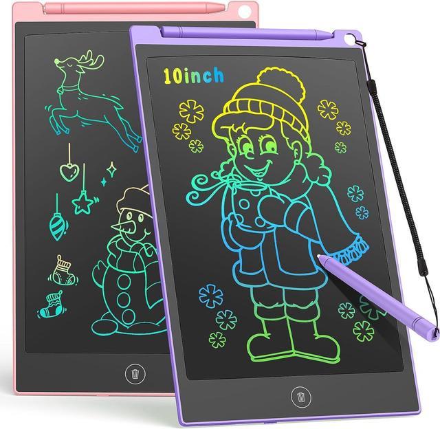 TECJOE 2 Pack 10 Inch LCD Writing Tablet for Kids, Colorful Doodle Board,  Electronic Drawing Tablet Drawing Pads for 3-6-Year-Old Kids Gifts (Pink  and Purple) 