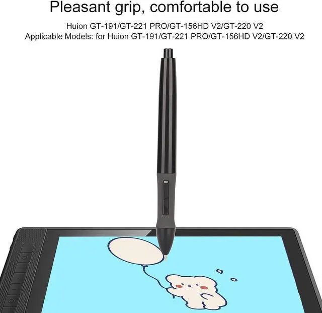 Alt view image 4 of 7 - Stylus Pen, PEN68D Drawing Tablet Pen 8192 Level Pressure Battery Pen for Huion Graphics Tablet GT191/GT221 PRO/GT156HD V2/GT220 V2