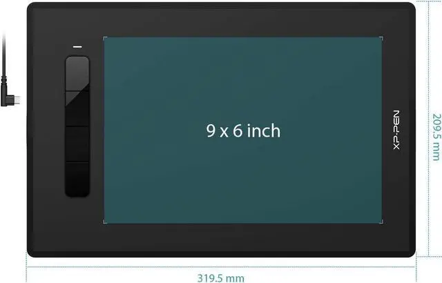 Alt view image 2 of 7 - XPPen Star G960S Graphics Drawing Tablet 9 x 6 inch with 8192 Levels Pressure Sensitivity Tilt Support Passive Pen 4 Shortcut Keys, Compatible with Windows, Mac, Android and Chrome OS
