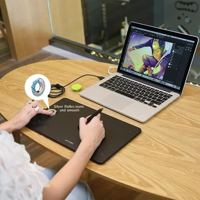 Alt view image 3 of 7 - Drawing Tablet XP-PEN Deco 02 Pen Tablet with P06 Passive Pen 10 x 5.63 Inch Working Area Graphic Tablet