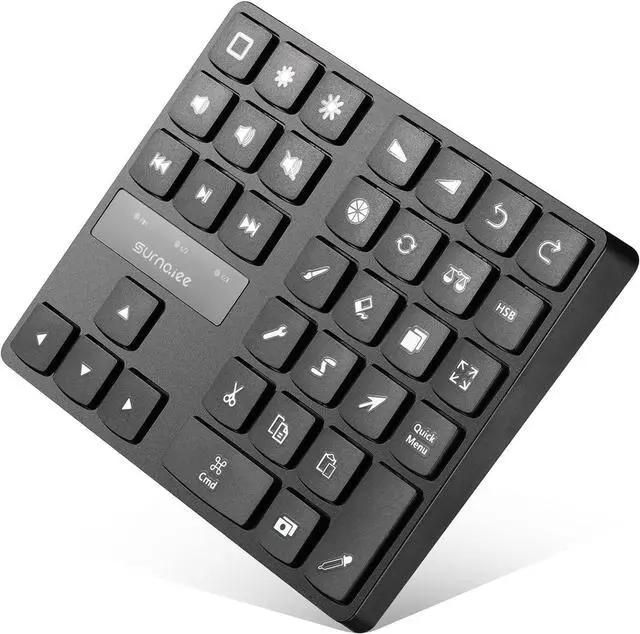 Main image of SurnQiee Bluetooth Keypad for iPad Procreate, Wireless Rechargeable Keyboard for Procreate, and Drawing Shortcuts for iPad and Graphic Tablets (Black)