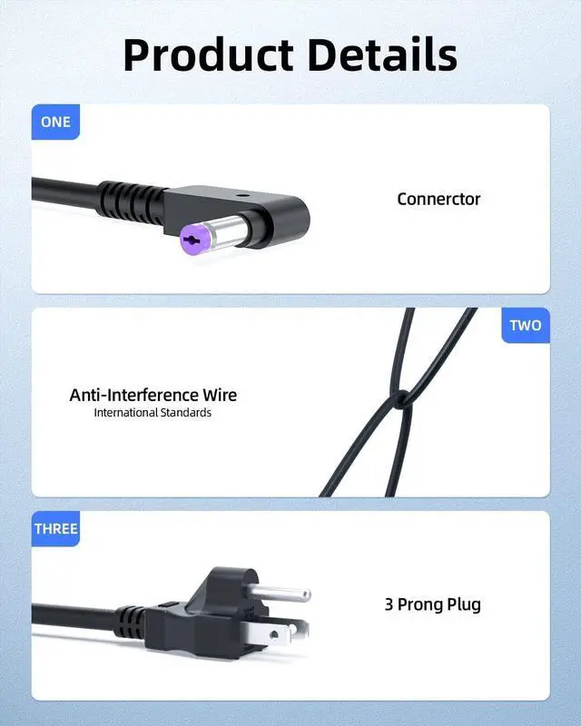 Alt view image 3 of 6 - 180W 135W Charger Fit for Acer Nitro 5 7 / Predator Helios 300 / Predator Triton 300 500 Series Laptop Power Supply Cord