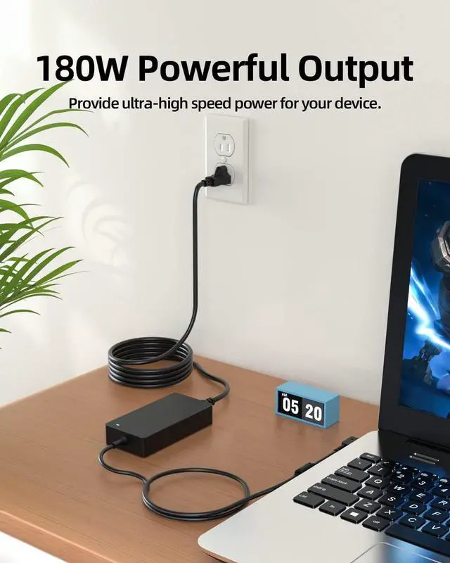 Alt view image 6 of 6 - 180W 135W Charger Fit for Acer Nitro 5 7 / Predator Helios 300 / Predator Triton 300 500 Series Laptop Power Supply Cord
