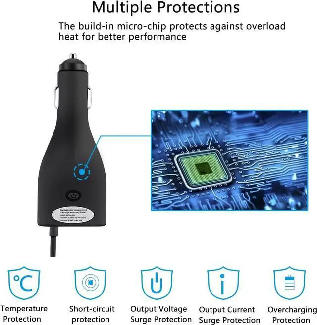 Alt view image 3 of 7 - Surface Car Charger, 42W 12V 2.58A Power Supply for Microsoft Surface Pro 3/Pro 4/Pro 5/Pro 6, Surface Book, Surface Go, Surface Laptop with 5V 2.1A USB Charging Port (5Ft Cord)