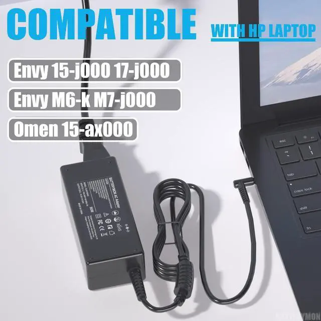 Alt view image 3 of 7 - 90W 19.5V 4.62A Laptop Charger Power Adapter for HP 741727-001 710413-001 710414-001 709986-003 740015-001 854117-850 PPP009C, Envy TouchSmart M6 M7 15-j 17-j 17t, EliteBook Folio 1040 G1 G2 PC