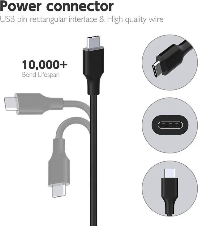 Alt view image 3 of 7 - 65W 45W USB C Laptop Charger for Lenovo Yoga 720 730 920 C740 C940 C930 730S C630 S730 910 720-13IKB 730-13ikb Type C IdeaPad-Yoga Series ThinkPad Chromebook Laptop Power Adapter