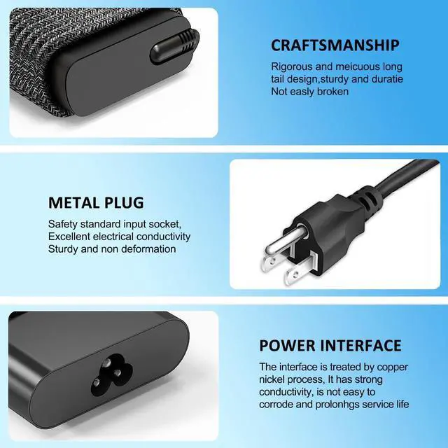 Alt view image 7 of 7 - Ftenlyen New Slim 65W USB C Laptop Charger for HP Spectre X360 Charger, Replacement for HP Chromebook Charger/EliteBook/Elite X2 / Probook Fast Charging Type C AC Adapter Power Supply Cord