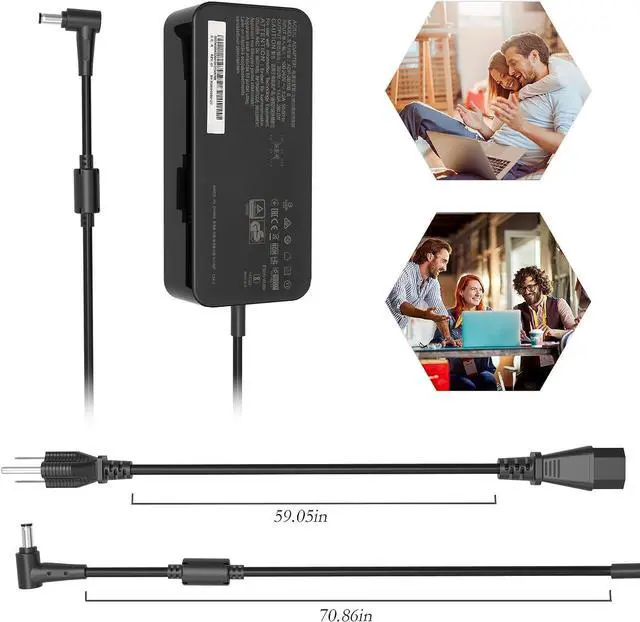 Alt view image 4 of 7 - 280W AC Charger for ASUS ROG Strix Scar 15 17 G532 G732 G732LWS Strix G15 G17 G513R G713R ASUS ROG G703GX ROG Zephyrus S17 GX703HM GX703HR ADP-280BB B Laptop Power Supply Adapter Cord