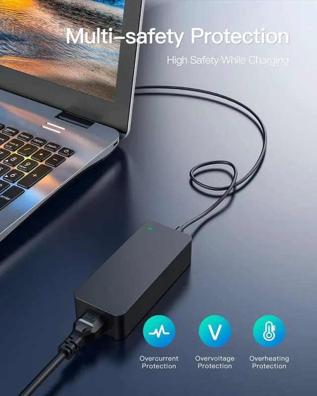 Alt view image 5 of 7 - 90W Charger Fit for Dell Latitude 5310 5410 5510 5501 5401 5511 5411 2 in 1 P96G P97G P98G P80F PA-10 La90pm111 Laptop Power Adapter Cord Supply