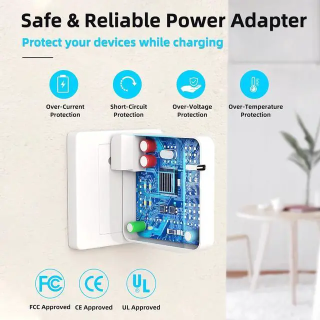 Alt view image 4 of 7 - Mac Book Pro Charger - 96W USB-C Fast Charger for MacBook MacBook Air  Galaxy iPad Pro & More - 6 ft USB-C Cable Included