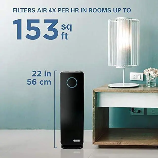 Alt view image 3 of 5 - Germ Guardian Air Purifier for Homes with Pets, H13 Pet HEPA Filter, Removes Pet Dander, Dust, Allergens, Smoke, Pollen, Odors, Mold, UV-C Light Helps Reduce Germs, 22 Inch, Black, AC4300BPTCA