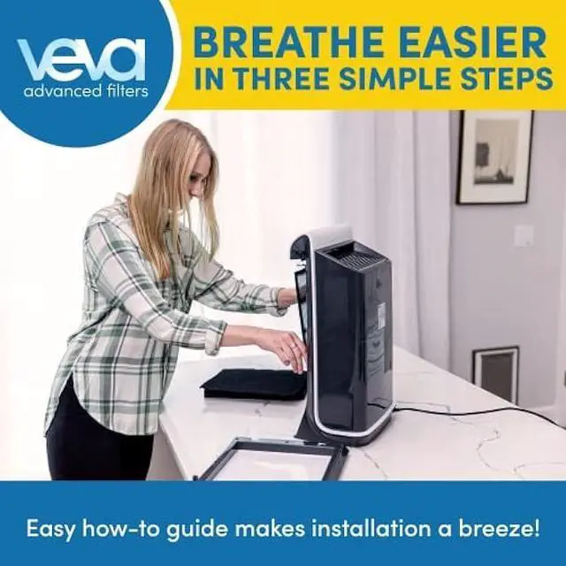Alt view image 5 of 5 - VEVA Air Purifier Large Room - ProHEPA 9000 Premium Air Purifiers for Allergies, Smoke, Dust, Pet Dander & Odor with H13 Washable Filters - White