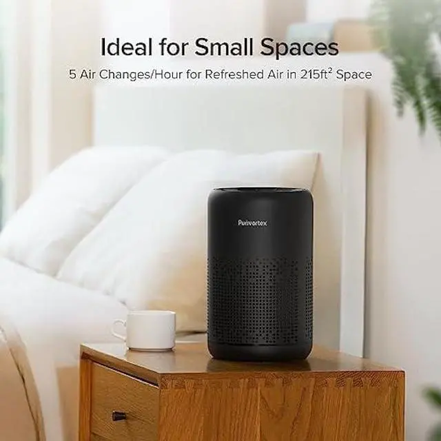 Alt view image 6 of 6 - Air Purifiers for Bedroom, HEPA Air Purifiers, Air Cleaner for Smoke A11ergies Dander Hair Odor, Portable Air Purifier with Fragrance Sponge Sleep Mode Speed Control - AC300 Black