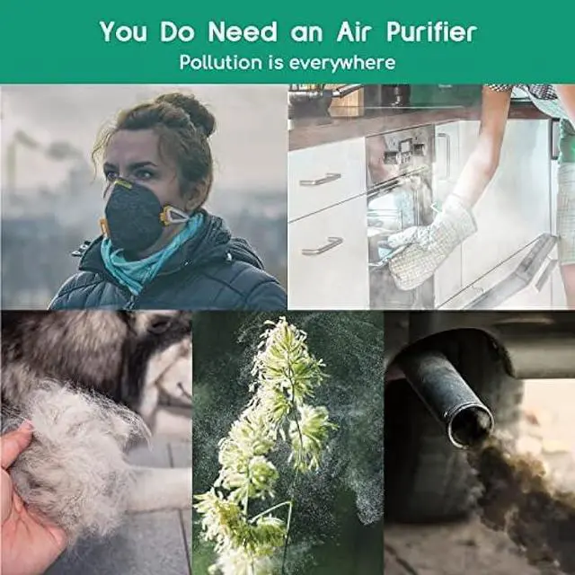 Alt view image 4 of 5 - Afloia Hepa Air Purifiers for Home - Large Room Up to 880 Ft², H13 Ture Hepa Filter Air Cleaner for Allergies, Remove 99.99% Pets Hair Odor Dust Smoke Mold Pollen, Fillo White