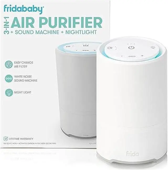 Main image of Frida Baby 3-in-1 Sound Machine, Air Purifier + Nightlight with 3 Fan Speeds and Easy-Change Filter