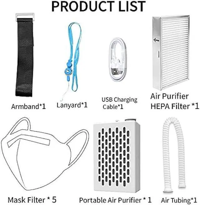 Alt view image 6 of 6 - Rsenr Multifunctional Electrical Air Purifier Maskes,Reusable 3 Speeds Fan Modes Air Purifier with HEPA Filter for Travel,Cycling,Running,Climbing,Outdoor Sports