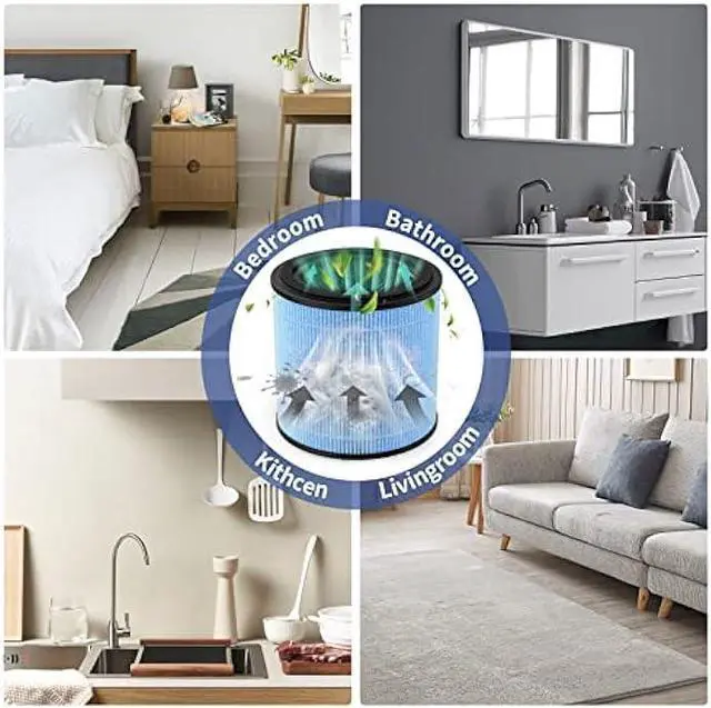 Alt view image 6 of 7 - Breabetter AP0601 True HEPA Replacement Filter Compatible with AIRTOK AP0601 Air Purifier, Part # AP0601-RF, 4-Stage H13 True HEPA Filters4-Pack